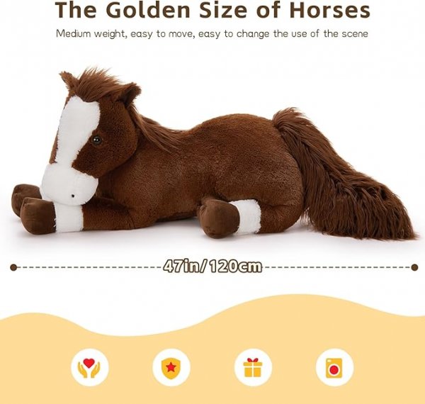 Giant Realistic Horse Stuffed Animal - Chocolate