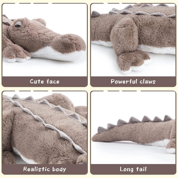 Giant Alligator Stuffed Animal - Brown