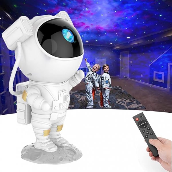 Astronaut Galaxy Projector Night Light - White