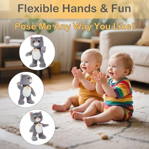 Interactive Stuffed Plush Animal Toy - Cat