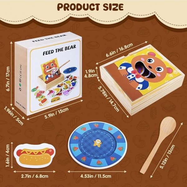 Animal Wooden Feeding Sorting Toys