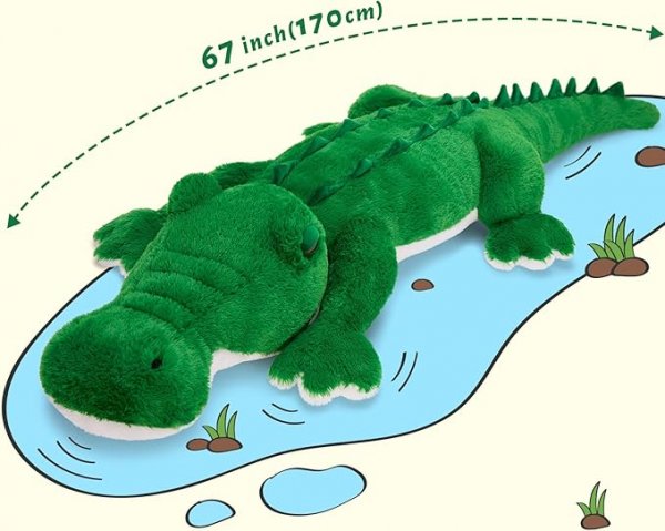 Giant Alligator Stuffed Animal - Green