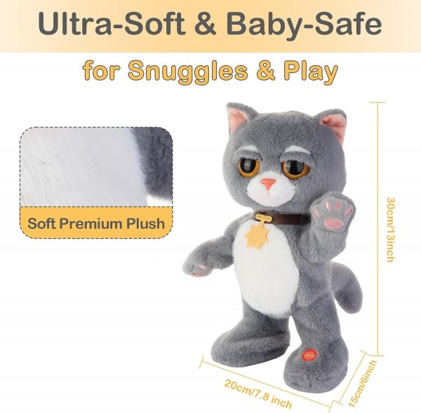 Interactive Stuffed Plush Animal Toy - Cat